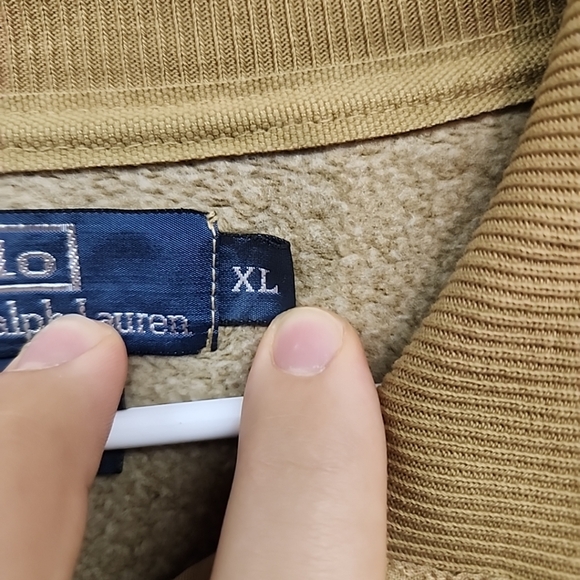 Polo Ralph Lauren Collared Henley Sweater Adult XL Brown Cotton Sweatshirt - Picture 5 of 10